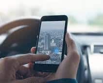 واجهة تطبيق سهيل على الهاتف لعرض مسارات المواصلات في دبي